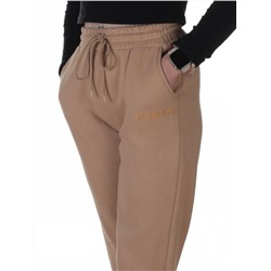 2623 BEIGE Штаны утепленные спортивные женские (85% хлопок, 10% полиэстер, 5% спандекс)