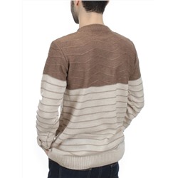 G638 BROWN/BEIGE Джемпер мужской (100% шерсть)