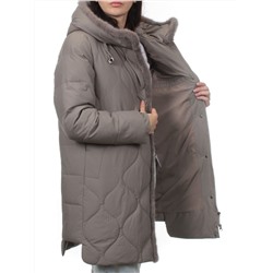 310 GRAY Пальто зимнее стеганое женское (200 гр. холлофайбер, натуральная норка)