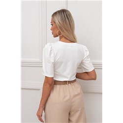 Белая блузка с рукавами-фонарики Элест №1