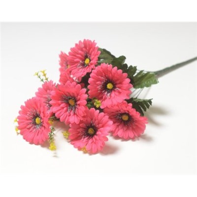 Ветка в букете гербера с серебряной тычинкой 9 голов