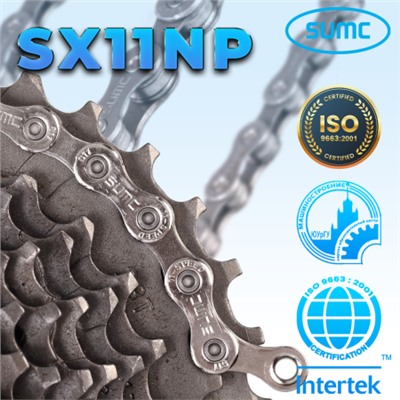 Велосипедная цепь SUMC 11 speed SX11NP 1/2"x11/128" 116L ГОСТ 30442-97 ISO 9633/уп 50 /