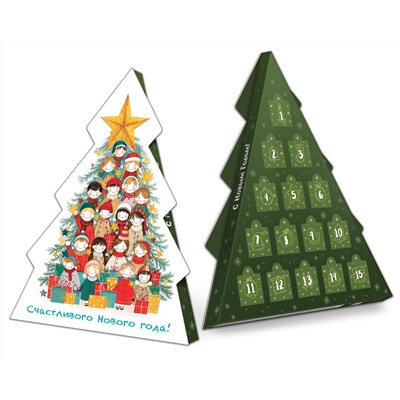 Календарь-ёлка, ЁЛКА.ДЕТИ , молочный шоколад, 75 г, ТМ Chokocat