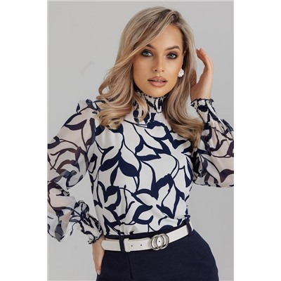Блузка женская  7046/19/Белый, синий