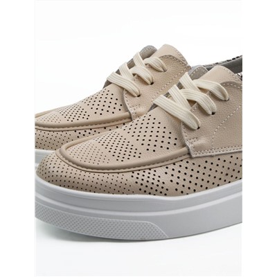 03-C929-2A BEIGE Полуботинки летние женские (натуральная кожа)
