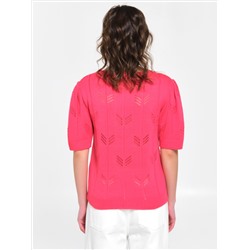 Блузка вязаная розовая