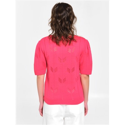 Блузка вязаная розовая