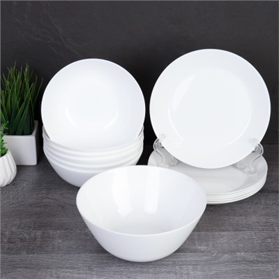 Столовый набор 13 предметов Дэй белый 13FLMLQP75672 (WHITE) (уп 4)