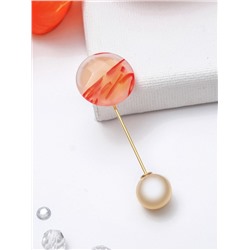 Основа «Брошь-игла» с шариком d=1.2 см (набор 5 шт.), L=5 см, площадка 1.5 см, цвет золото