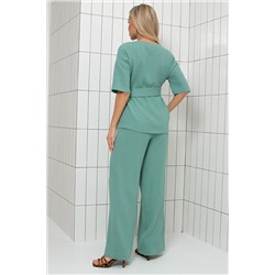 Костюм муслиновый мятного цвета с брюками Шейла №2