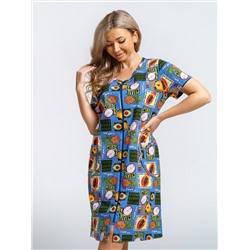 924 Халат "Тропики/голубой"