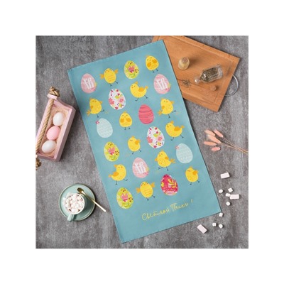 Полотенце кухонное «Этель. Пасхальные цыплята», 40×73 см, 100% хлопок, саржа 190 г/м²