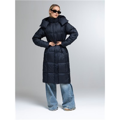 Пуховик женский темно-синий