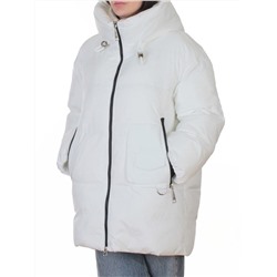 8362 WHITE Куртка зимняя женская оверсайз (200 гр. холлофайбер)