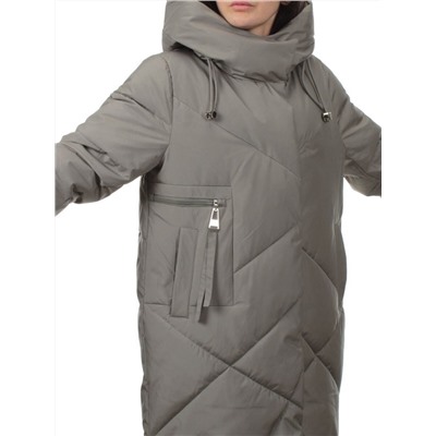 8825 GRAY GREEN Пальто зимнее женское (200 гр. холлофайбер)