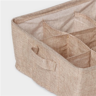 Органайзер для хранения белья Доляна My Basket, 9 ячеек, 28×28×12 см, бежевый