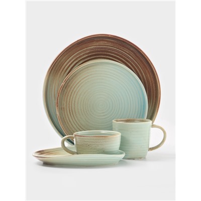 Тарелка обеденная Magistro Sand Ripples, d=26.5 см, фарфор, голубая