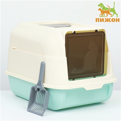 Туалет закрытый с откидным верхом 36×51×34 см, голубой