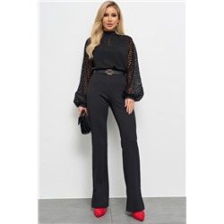 Брюки чёрные трикотажные с разрезами