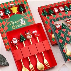 Набор из 4шт новогодних столовых приборов