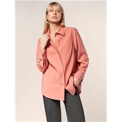 Свободная блузка из плотного лиоцелла с манжетами на запонках