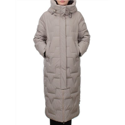 H268 GRAY BEIGE Пальто зимнее женское (170 гр. холлофайбер)