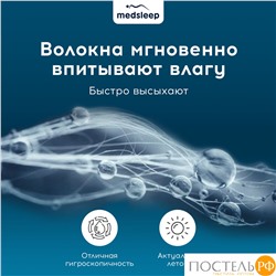 MedSleep DAO Стеганый Hаматрасник 180х200, 1пр,микробамбук/бамбук/микровол.; 200 гр/м2