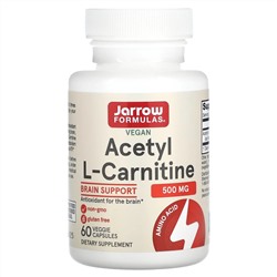 Jarrow Formulas, ацетил-L-карнитин, 500 мг, 60 растительных капсул