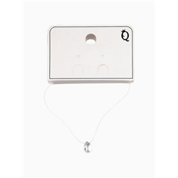 Кулон на леске «Капля росы», L=35 см, белый в серебре