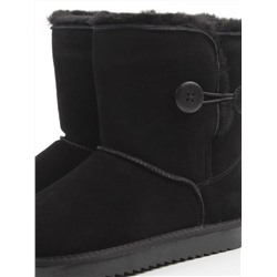 04-PAYH02-01Z BLACK  Угги женские (натуральная замша, 100% шерсть, натуральный мех)