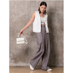 Брюки сине-серые в полоску