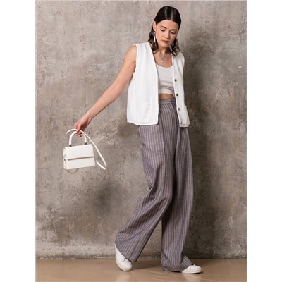 Брюки сине-серые в полоску