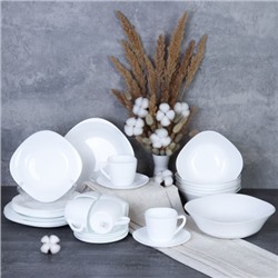 Столовый набор 31 предмет квадратный с чайным набором белый / 19/8957595 (WHITE)