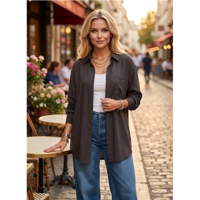 Рубашка лен OVER SIZE