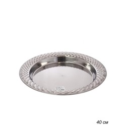 Блюдо 40 см металл круглое глубокое с декором /h=4.5/ RS-140 /уп 80/ 0,433