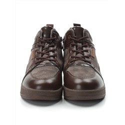 04-PA-18Z BROWN Ботинки зимние женские (натуральная замша и кожа, шерсть)