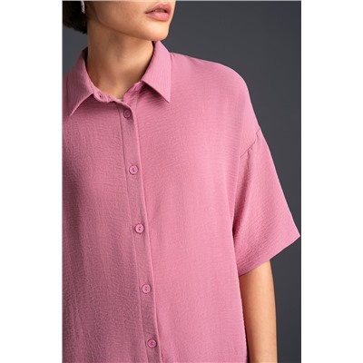 Женский летний костюм оверсайз из ткани-жатка Happyfox