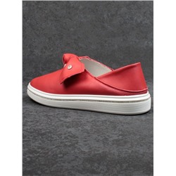 07-PDD69-5 RED Слипоны женские (натуральная кожа)