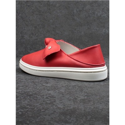 07-PDD69-5 RED Слипоны женские (натуральная кожа)