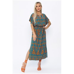 Платье Вистерия (лазурно-оранжевое) П15347-5М