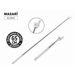 Указка телескопическая С ПАЛЬЦЕМ, макс. длина 65 см, белая M-20414 Mazari