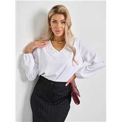 Блузка белая с кружевным воротничком