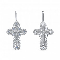 Крест с фианитом серебро 925*