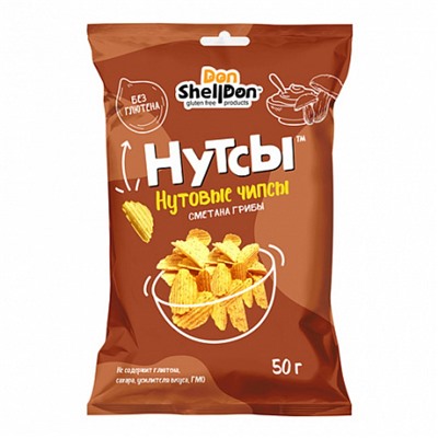 Чипсы нутовые «Нутсы» со вкусом сметаны и грибов 50 гр.