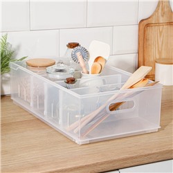 Контейнер для хранения без крышки Econova ROLLY, 11.5 л, пластик, 24.2×45×12.9 см, прозрачный