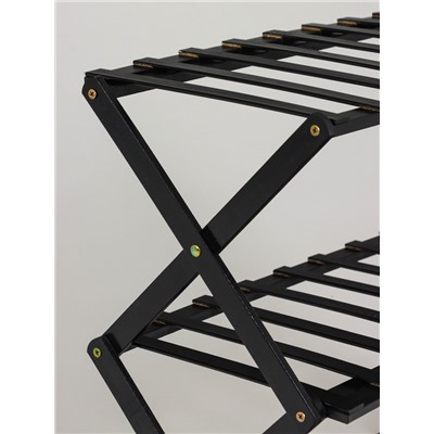 Подставка для цветов Greengo, 3 полки, 50 × 25 × 46 см, напольная, бамбук, чёрная
