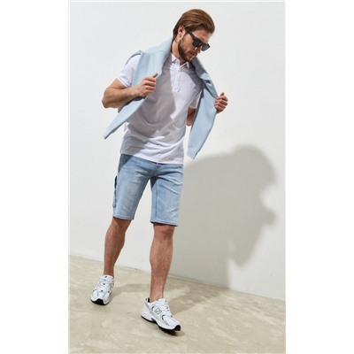 Футболка-поло мужская однотонная P211-07-243 белая