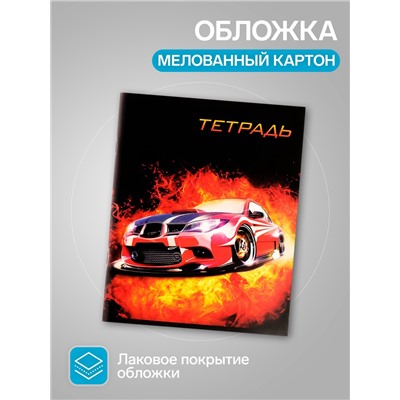 Набор тетрадей, 96 листов в клетку, Calligrata «Авто», серые листы, 4 штук