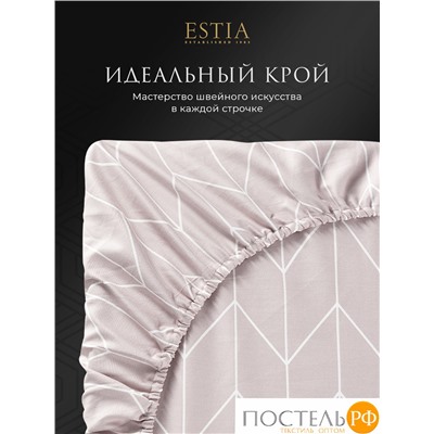 Estia ЛАФОНТ Простыня на резинке 180х200+30, 1 пр., хл./сатин розовый