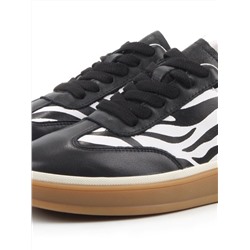 03-Y6-1B BLACK/WHITE Полуботинки спортивные женские (натуральная кожа)